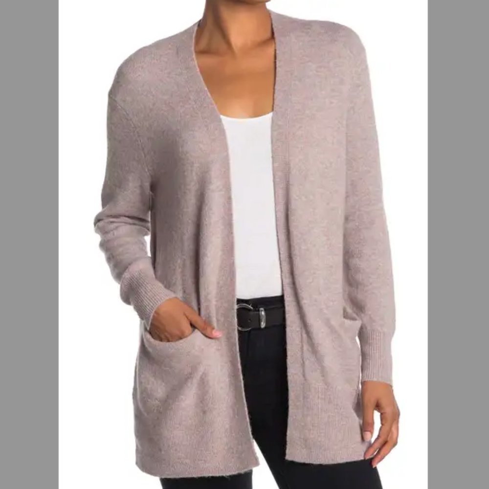 -Madewell Cozy Walker Cardigan Long Soft Heather Boysenberry XS